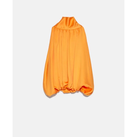 ❌SOLD❌ Zara Satin Neck Bow Tie Blouse - Picture 2 of 4